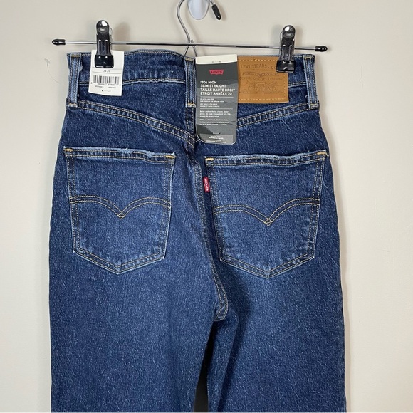 Levi’s 70’s High Rise Slim Straight Jeans Dark Wash - Picture 7 of 12